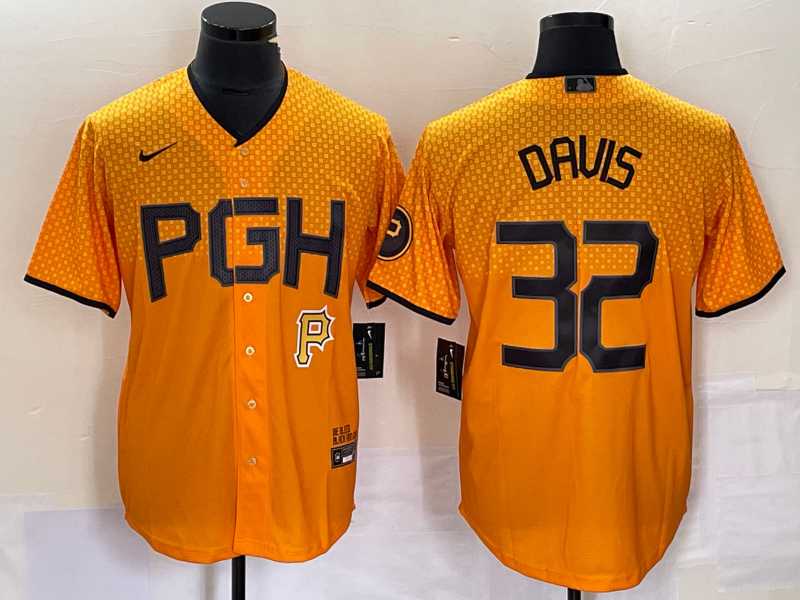 Men's Pittsburgh Pirates #32 Henry Davis Yellow 2023 City Connect Stitched Jersey1,We sell and wholesale Men's Pittsburgh Pirates #32 Henry Davis Yellow 2023 City Connect Stitched Jersey1 on line form chian!